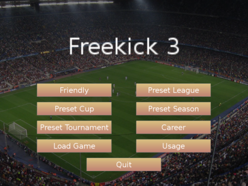 This is the main menu (quite similar to Freekick 2).